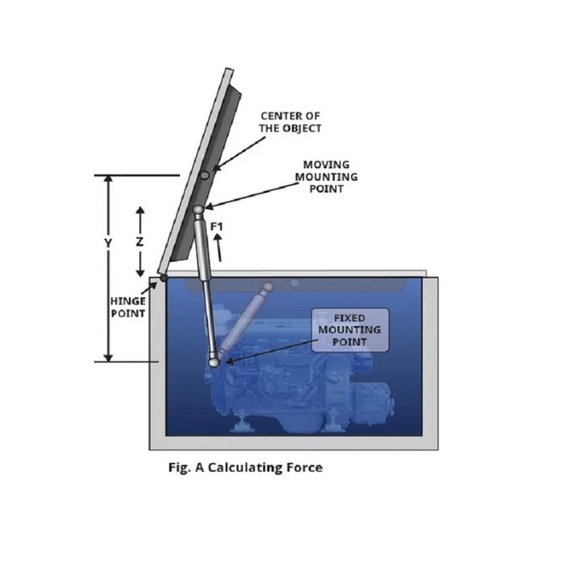 2x Gas Springs Lift Support w/ L-type Mounts Prop Strut Shocks Tool Box Top Lid - Picture 8 of 11